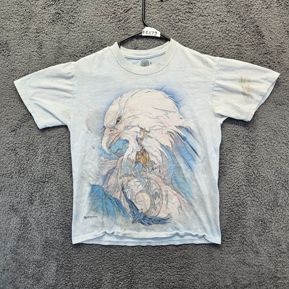 The Mountain Peace at Last T-Shirt Men Small Blue Eagle Graphic Short Sleeve‎